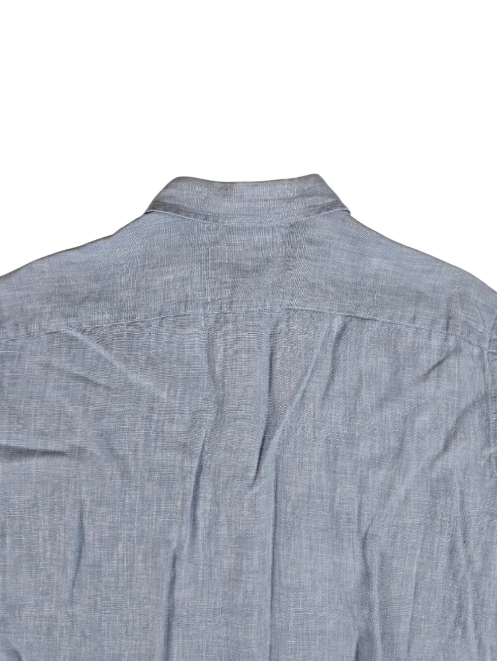 J Crew Linen Light Blue Short Sleeve Button Down Shirt Men's Large